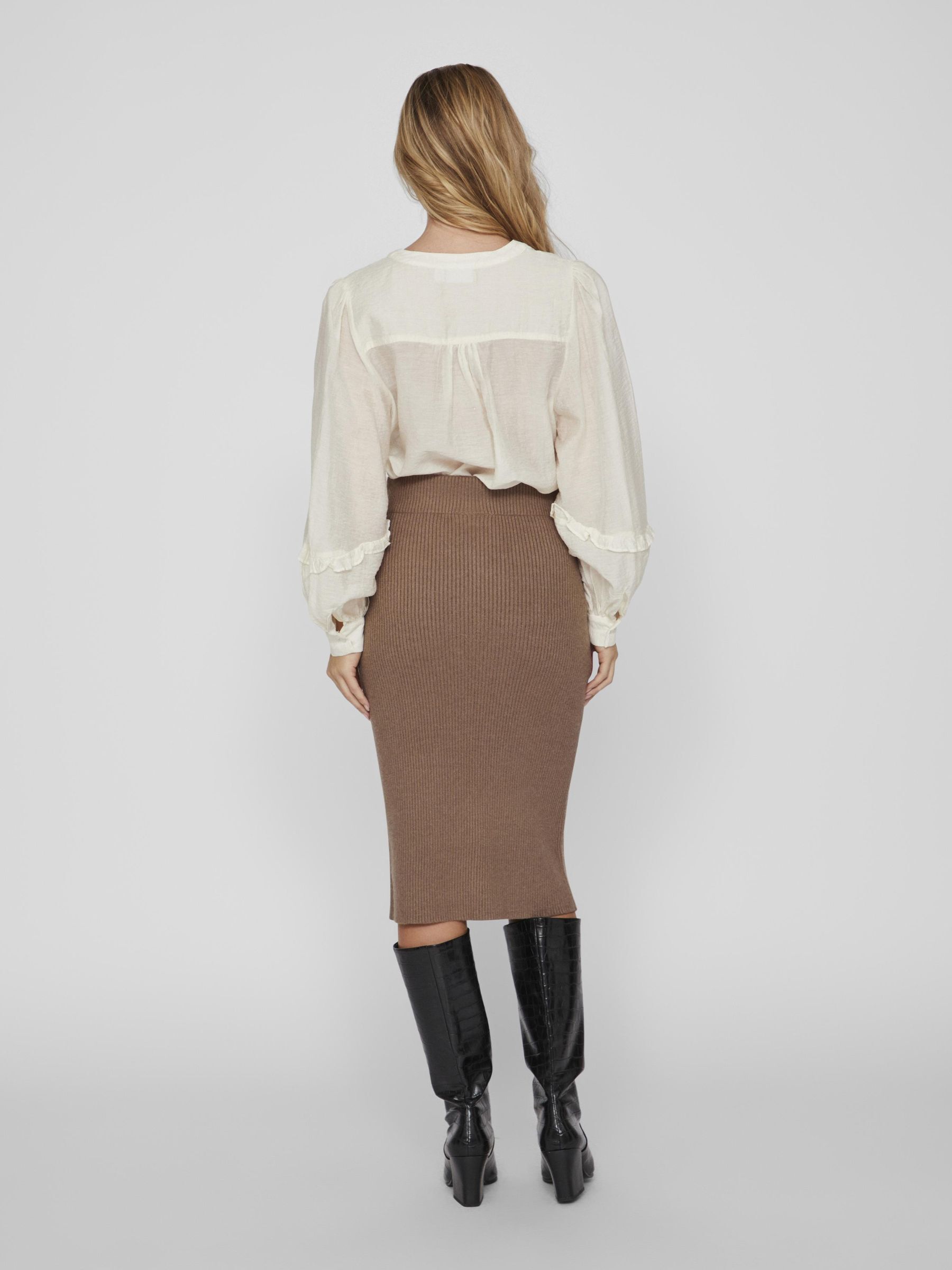Knitted shirt and skirt top