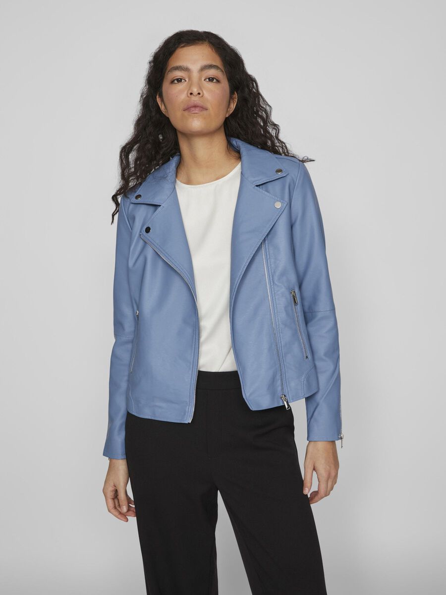 Vila BIKER LOOK COATED JACKET, Coronet Blue, highres - 14044851_CoronetBlue_003.jpg