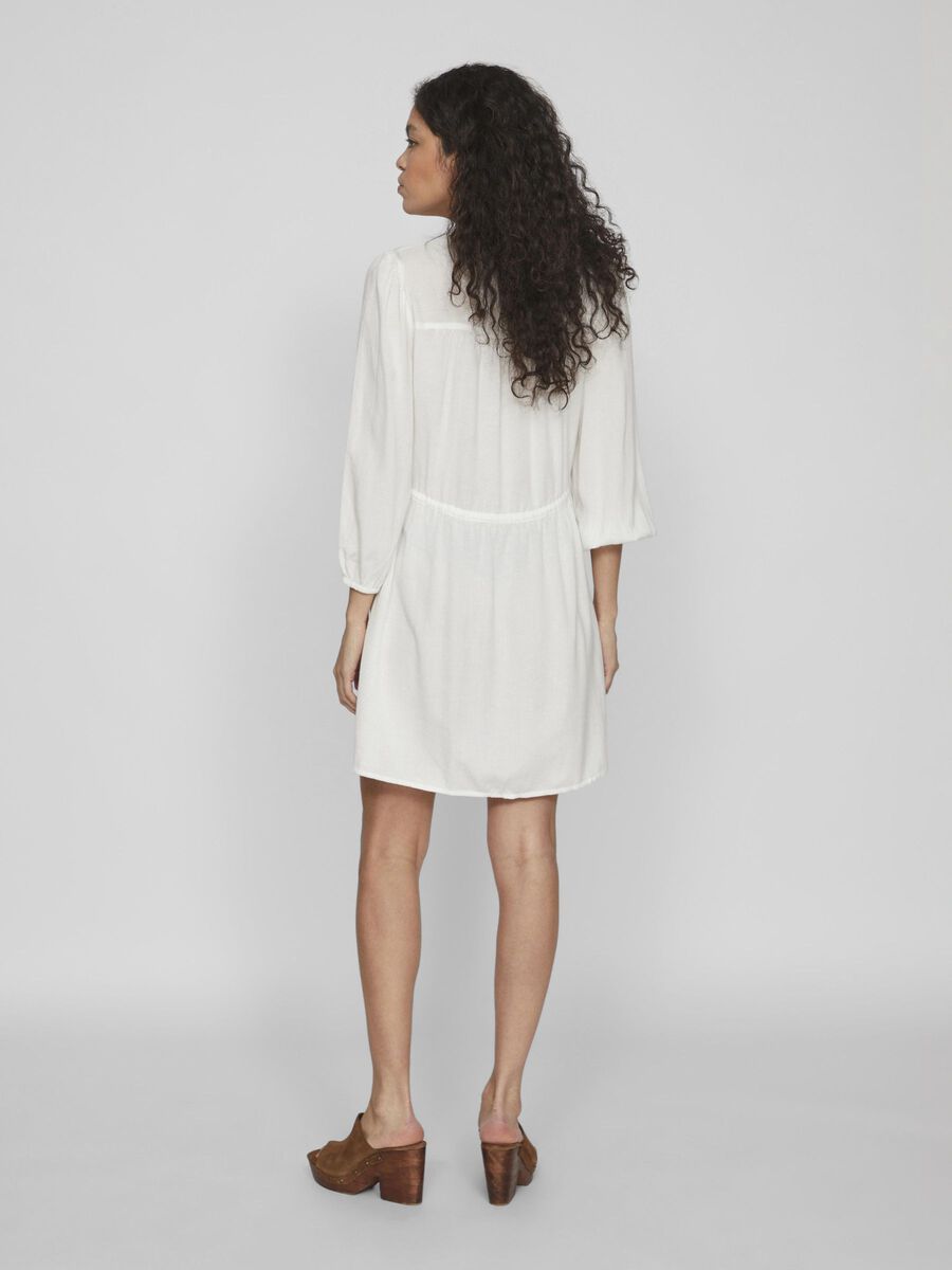 VILA TIE WAIST SHORT DRESS, Cloud Dancer, highres - 14089611_CloudDancer_004.jpg
