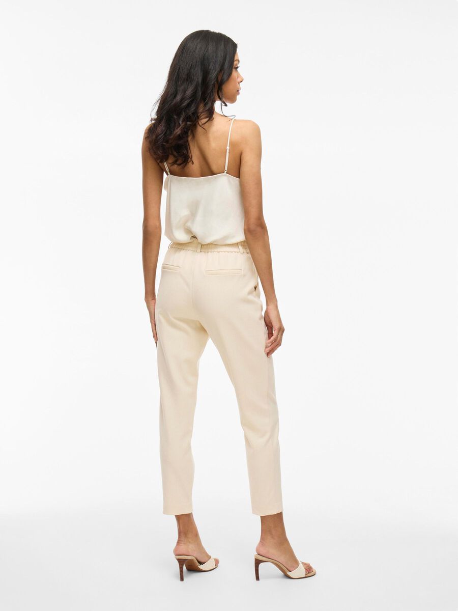 VILA VIVARONE SLIM FIT PANTALONI A VITA ALTA, Sandshell, highres - 14087406_Sandshell_004.jpg