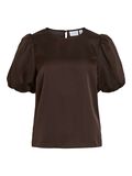 Product image thumbnail - VIELLETTE ROUND NECK SHORT SLEEVED TOP, Coffee Bean | 5