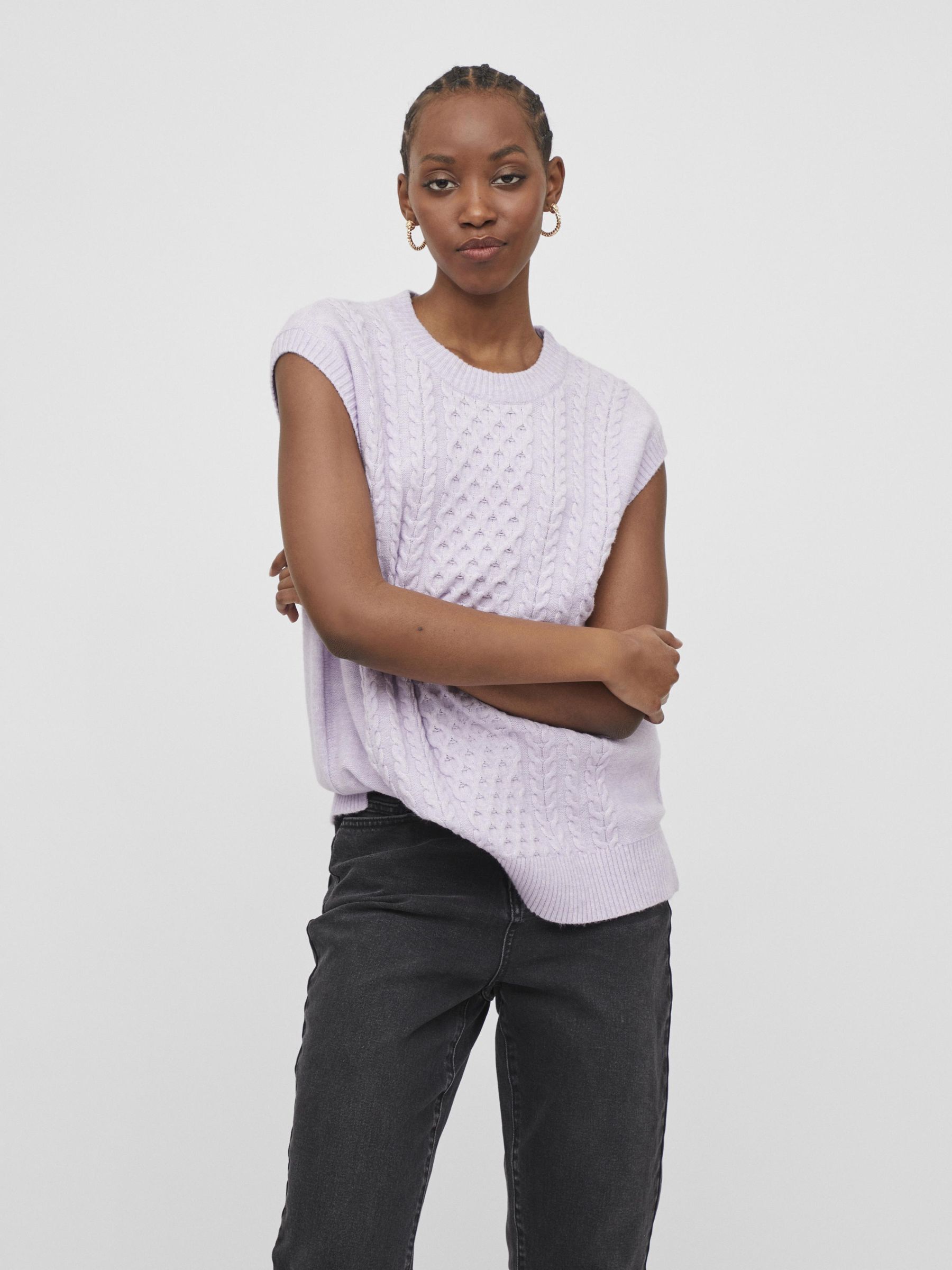 lilac knit vest