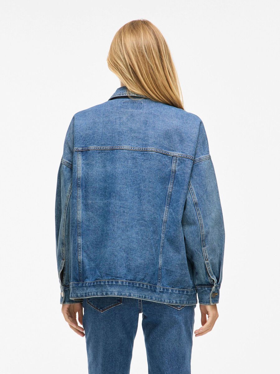 VILA COTTON DENIM JACKET, Light Blue Denim, highres - 14109925_LightBlueDenim_004.jpg