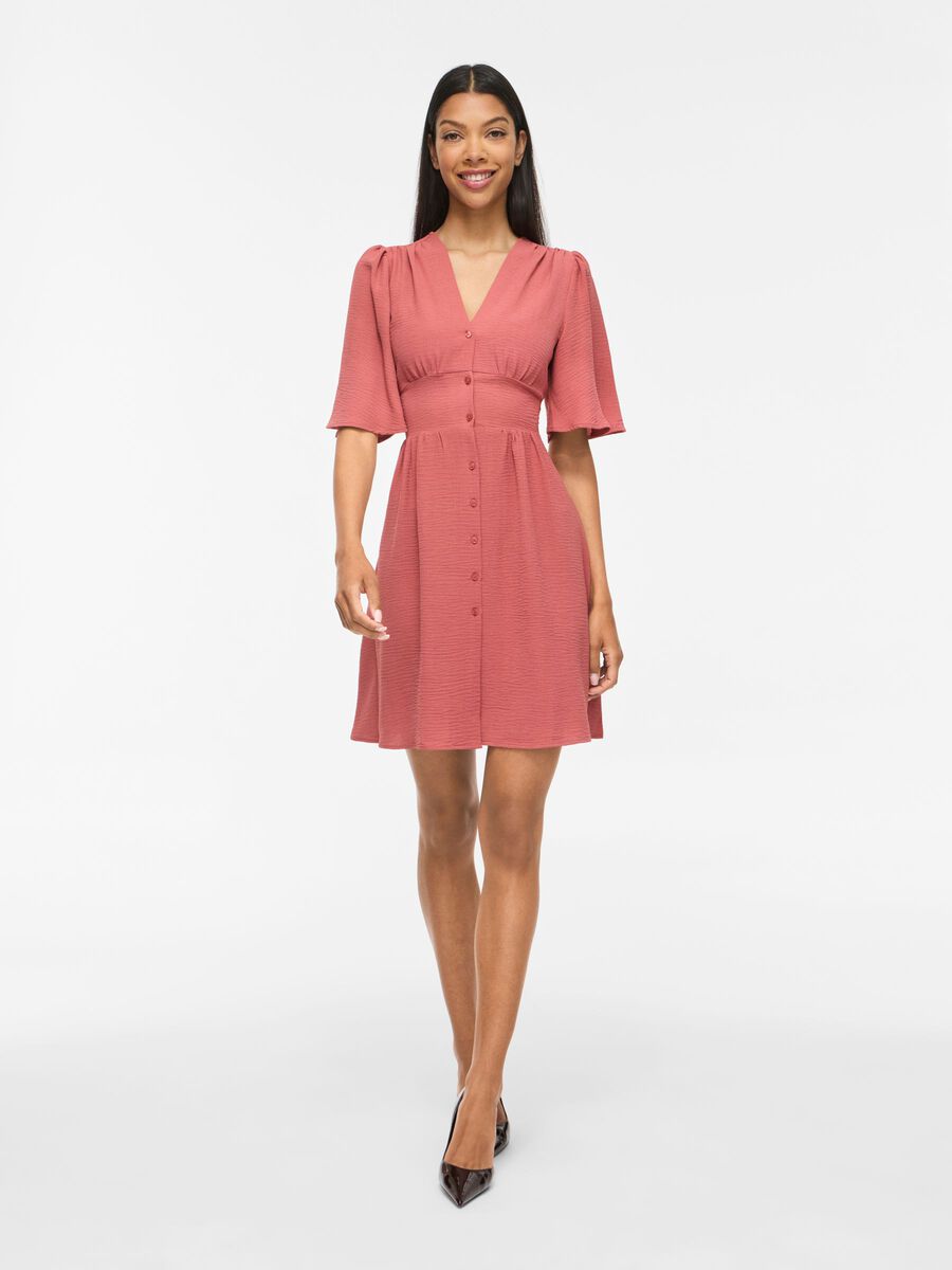 Product carousel image - VISKOV SHORT SLEEVED SHORT DRESS, Rose Brown | 1