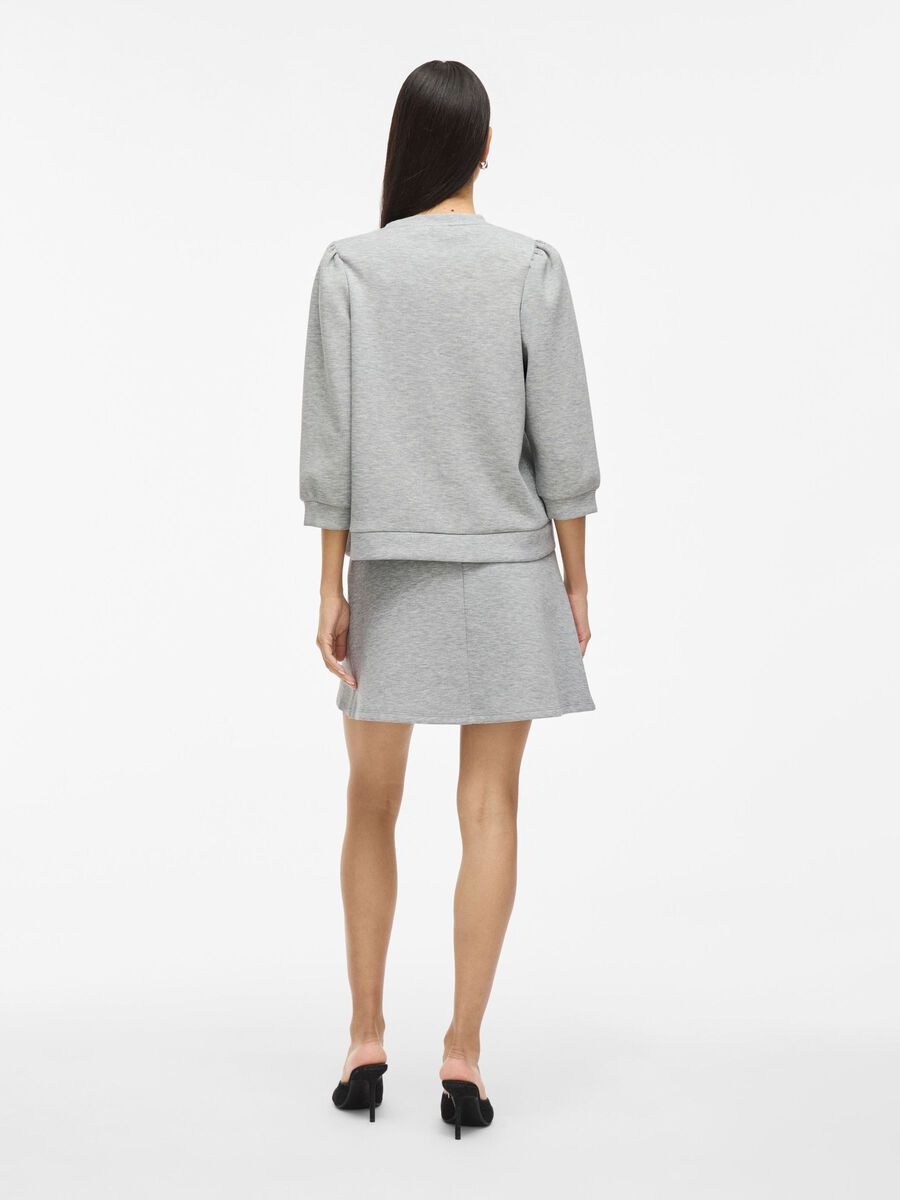 VILA VIREDLECT MINI SKIRT, Light Grey Melange, highres - 14112390_LightGreyMelange_004.jpg