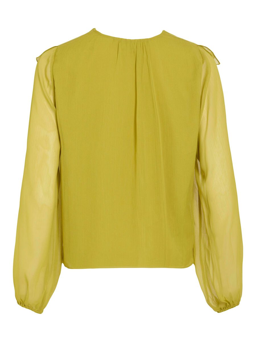 VILA VIHELA VOLANG LÅNGÄRMAD TOPP, Green Envy, highres - 14111862_GreenEnvy_002.jpg