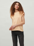 Vila SATIN LOOK SHORT SLEEVED TOP, Apricot Ice, highres - 14059563_ApricotIce_003.jpg