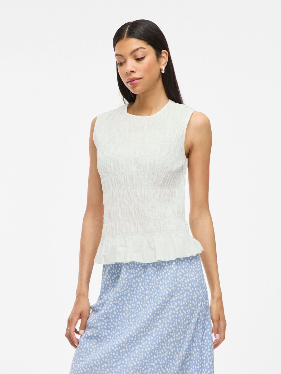 VILA VIHUSA SLEEVELESS SMOCK TOP, Cloud Dancer, highres - 14112270_CloudDancer_003.jpg