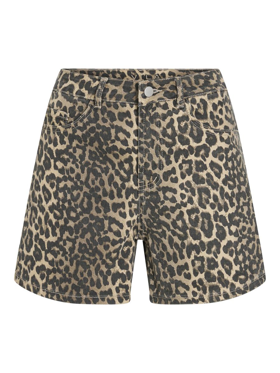 VILA REGULAR WAIST DENIM SHORTS, Birch, highres - 14109963_Birch_1218611_001.jpg