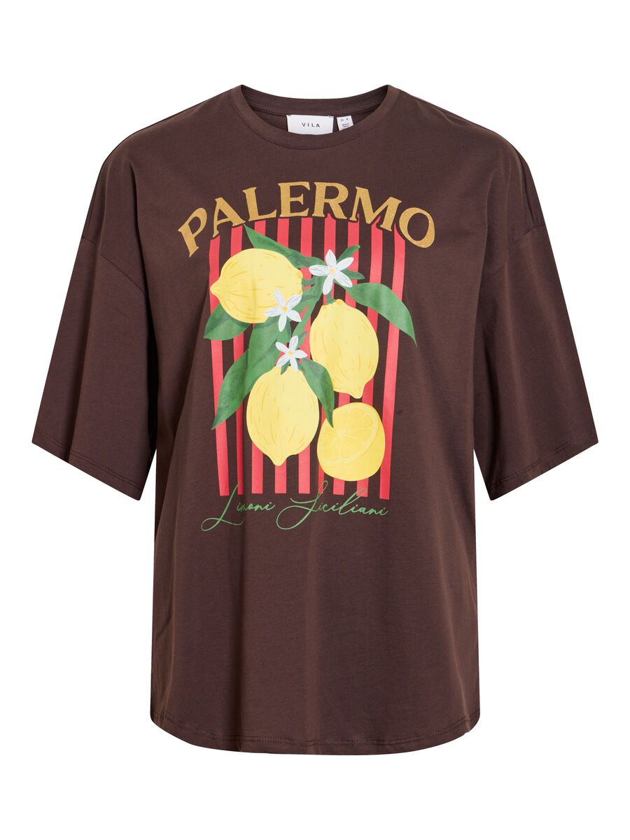 Product carousel image - VILEMON RUND HALS OVERSIZED T-SKJORTE, Coffee Bean | 1