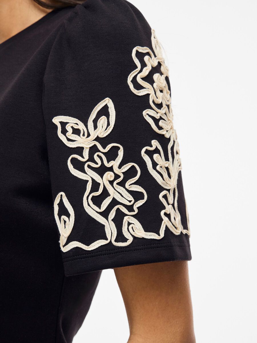 Carousel image - VIMIA ROUND NECK SHORT SLEEVED SWEATSHIRT, Black | 5