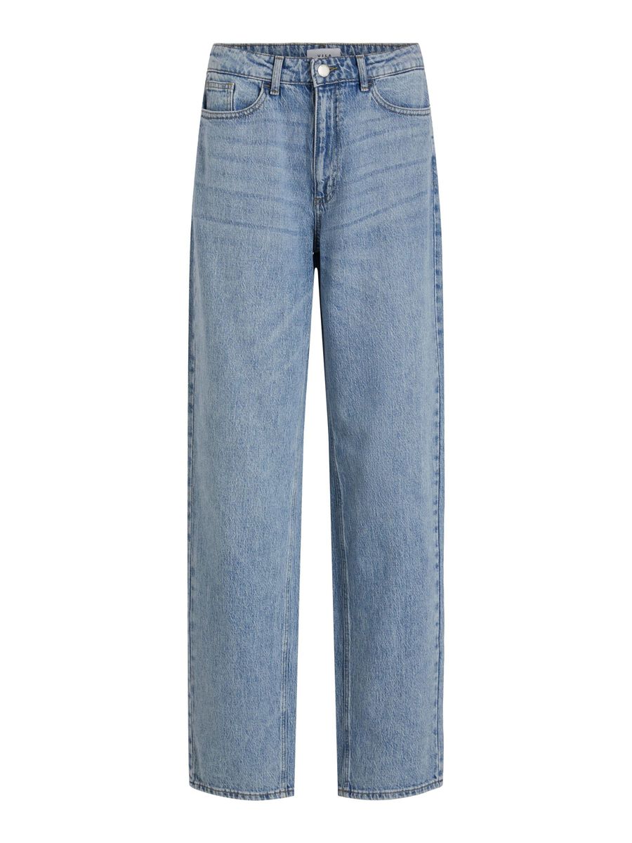 VILA VIKELLY HIGH-WAIST STRAIGHT FIT JEANS, Light Blue Denim, highres - 14084730_LightBlueDenim_1038125_001.jpg