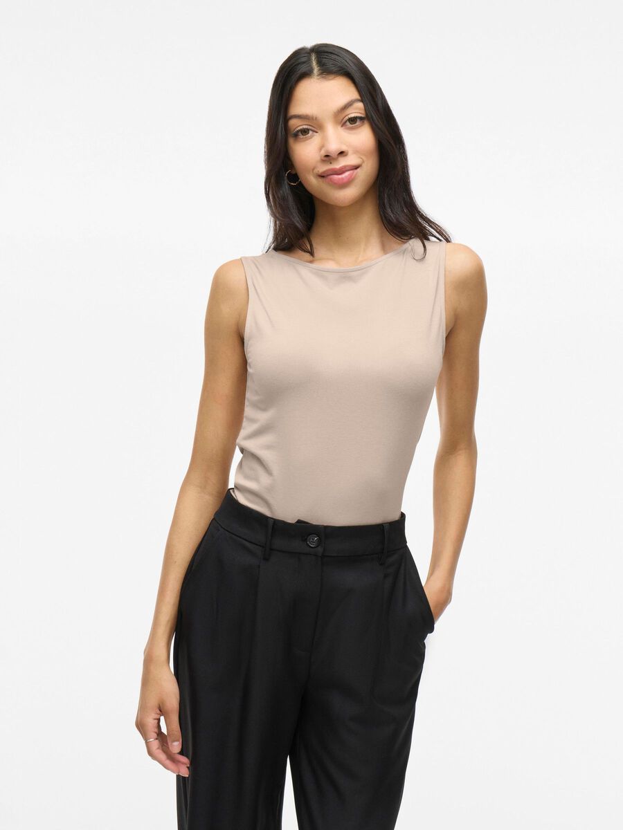 VILA BOATNECK SLEEVELESS TOP, Feather Gray, highres - 14109693_FeatherGray_003.jpg
