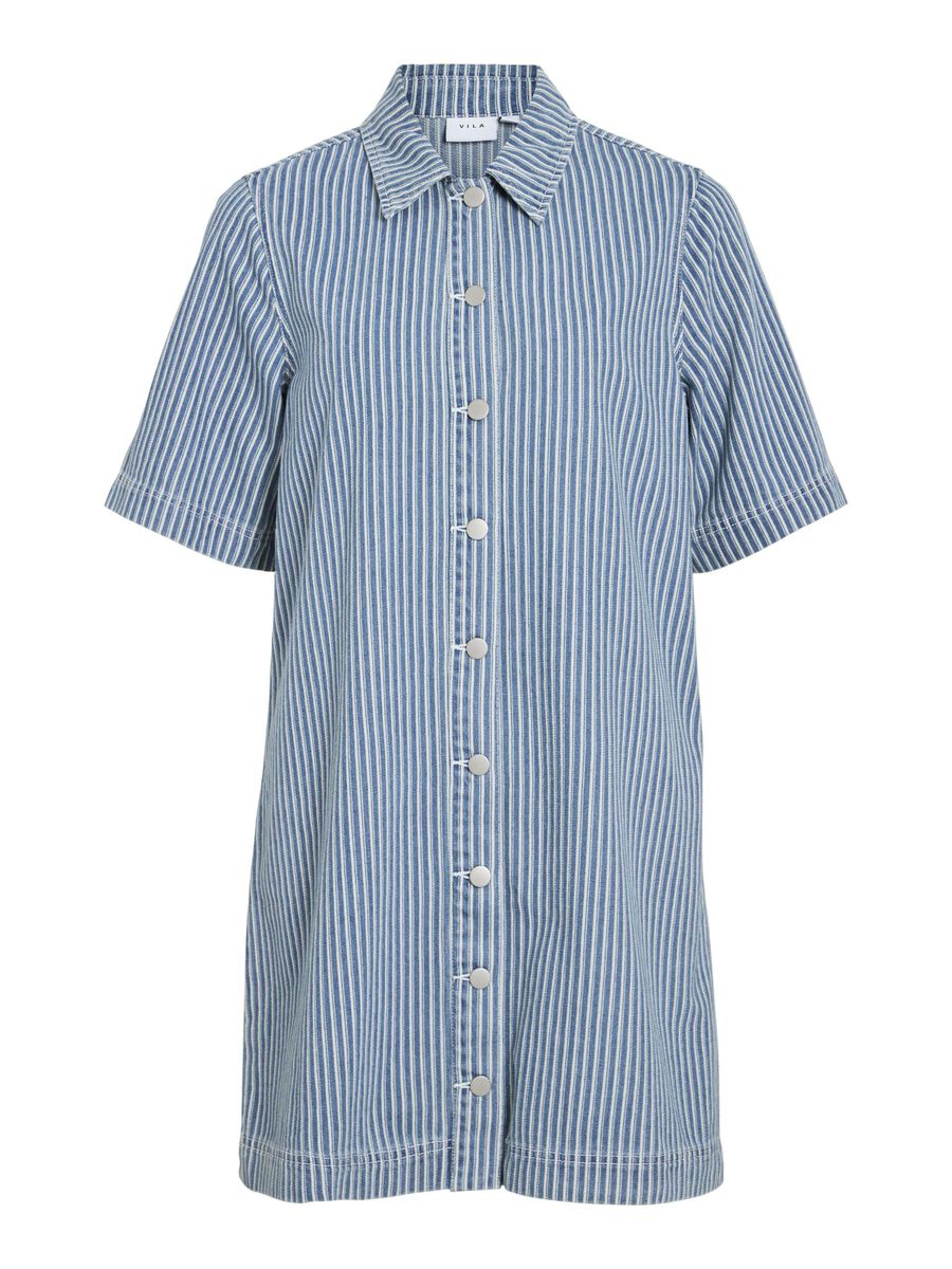 VILA SHORT DENIM DRESS, Medium Blue Denim, highres - 14109433_MediumBlueDenim_1208153_001.jpg