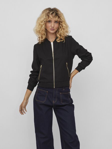 Vila ZIPPER BOMBER JACKET, Black, highres - 14087028_Black_1035557_003.jpg