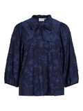 VILA TIE NECK 3/4 SLEEVED TOP, Navy Blazer, highres - 14103945_NavyBlazer_001.jpg