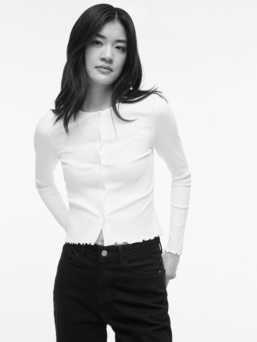 Carousel image - VIABENIA ROUND NECK LONG SLEEVED TOP, Optical Snow | 6