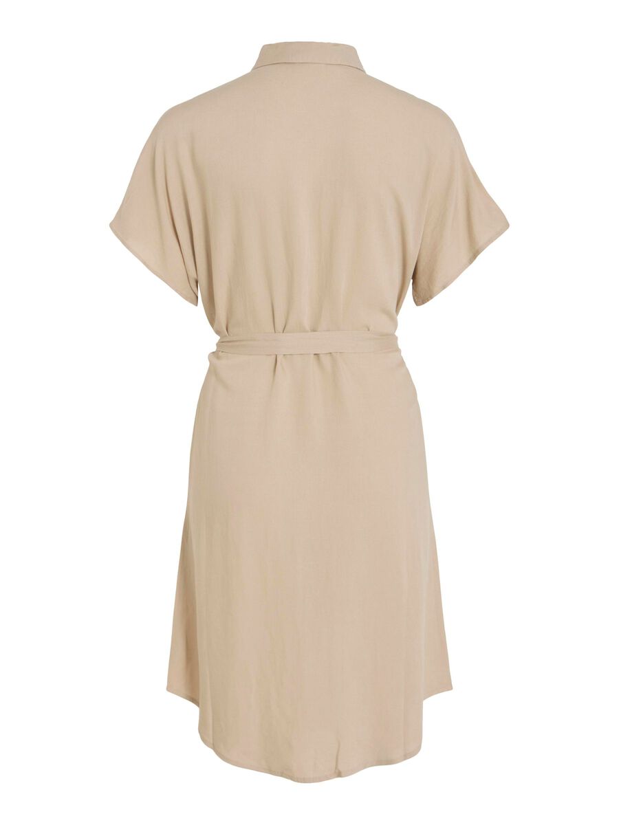 VILA SHORT SLEEVED SHIRT DRESS, Feather Gray, highres - 14101741_FeatherGray_002.jpg
