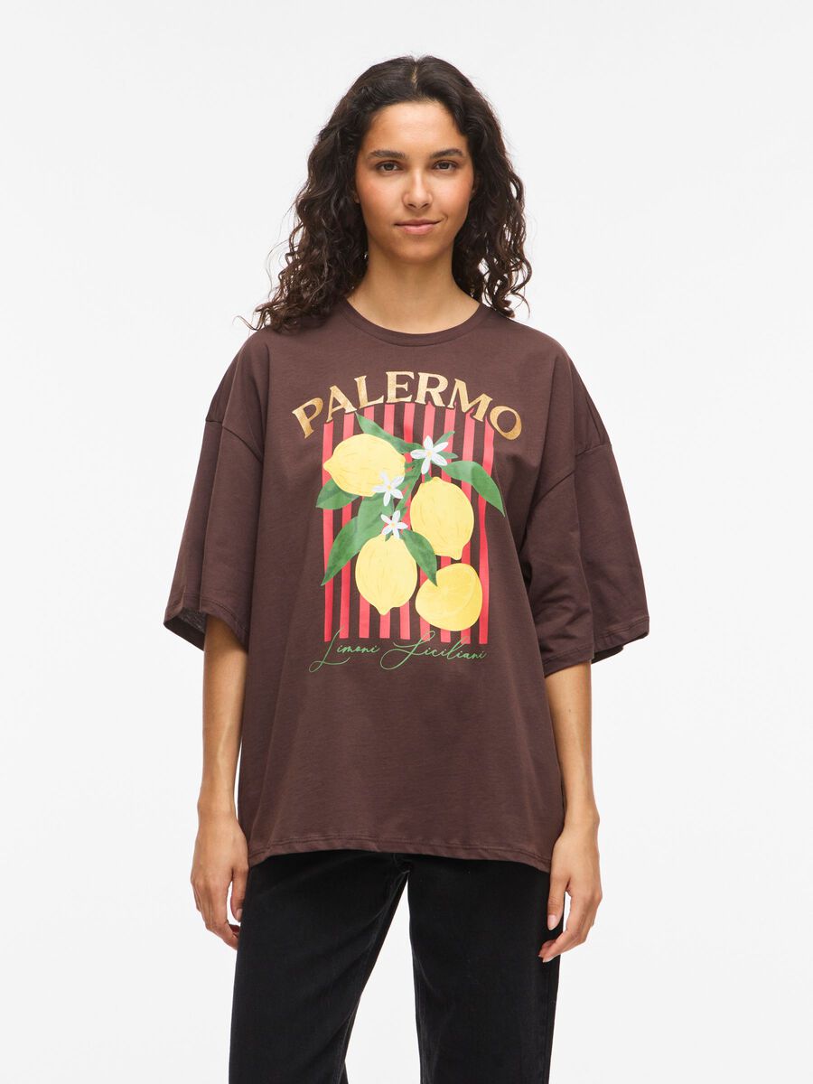 Product carousel image - CUELLO REDONDO VILEMON CAMISETA EXTRAGRANDE, Coffee Bean | 1