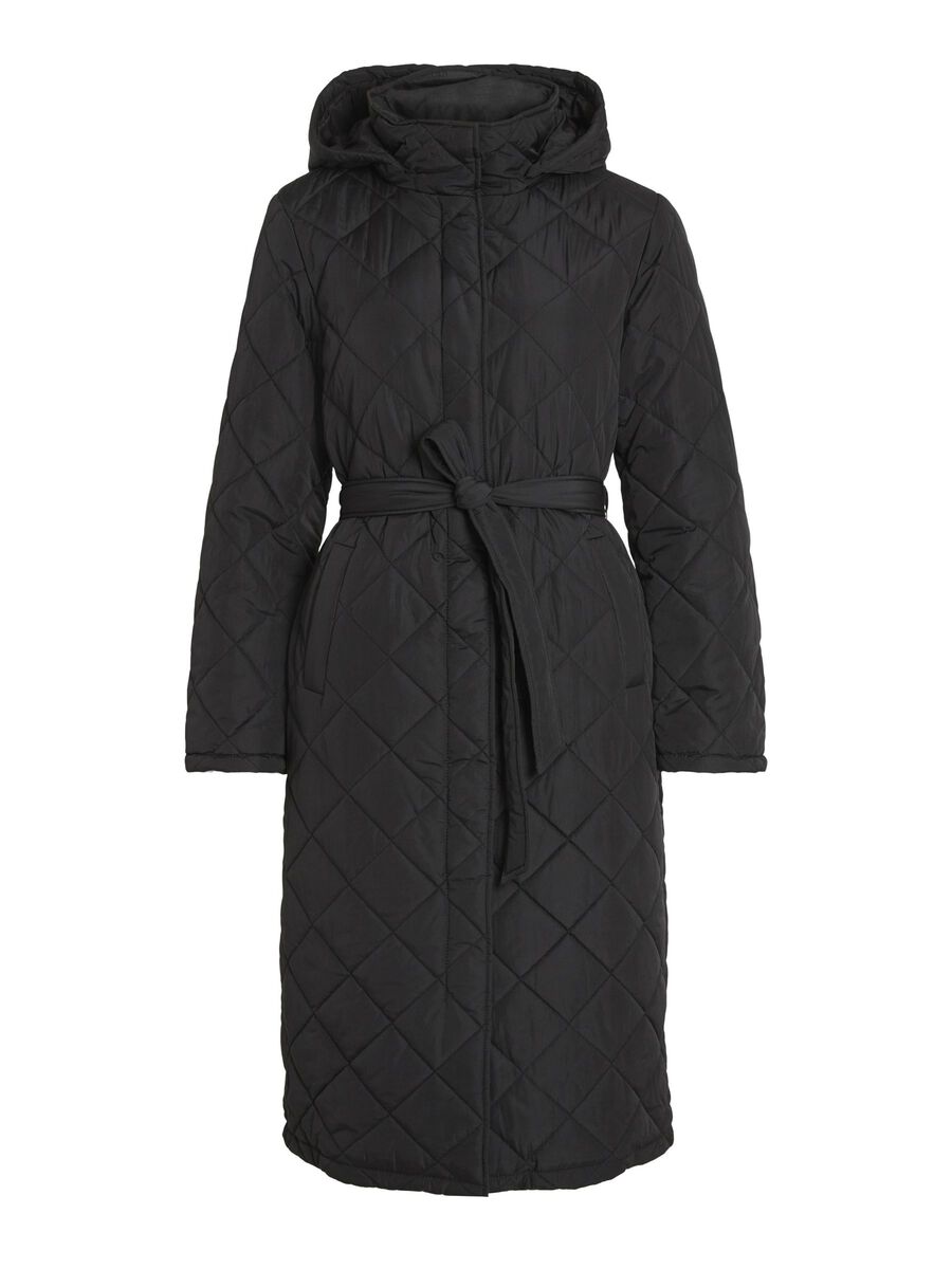 Product carousel image - LONG QUILTED COAT, Black | 2