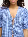 VILA VISONJA  V-NECK SHORT SLEEVED TOP, Mazarine Blue, highres - 14109332_MazarineBlue_1207426_006.jpg