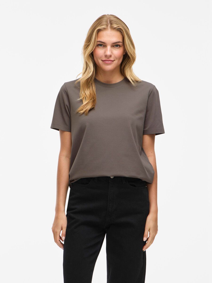 VILA VINORA RUND HALS T-SHIRT, Falcon, highres - 14103448_Falcon_003.jpg