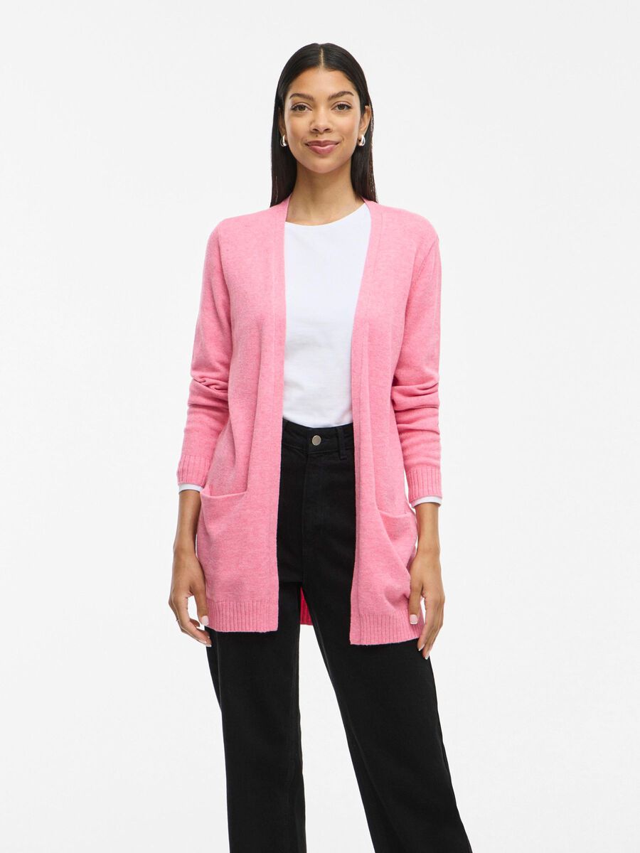 VILA VIRIL BASIC KNITTED CARDIGAN, Sangria Sunset, highres - 14044041_SangriaSunset_593650_003.jpg