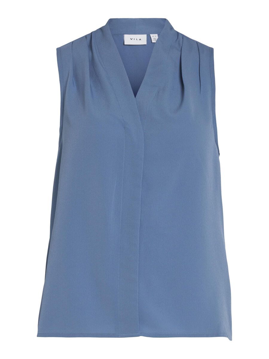 VILA V-HALS MOUWLOZE TOP, Coronet Blue, highres - 14099286_CoronetBlue_001.jpg