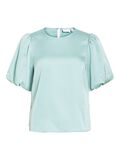 Product image thumbnail - VIELLETTE ROUND NECK SHORT SLEEVED TOP, Blue Surf | 6