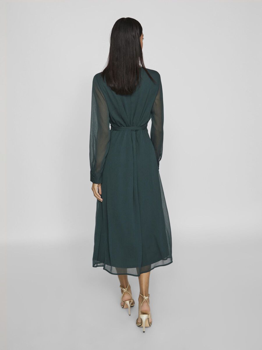 VILA VIFALIA LONG SLEEVED MIDI DRESS, Scarab, highres - 14095704_Scarab_004.jpg