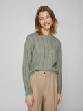 Vila CABLE KNITTED PULLOVER, Green Milieu, highres - 14080488_GreenMilieu_003.jpg