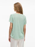 VILA SHORT SLEEVED V-NECK TOP, Silt Green, highres - 14093441_SiltGreen_004.jpg