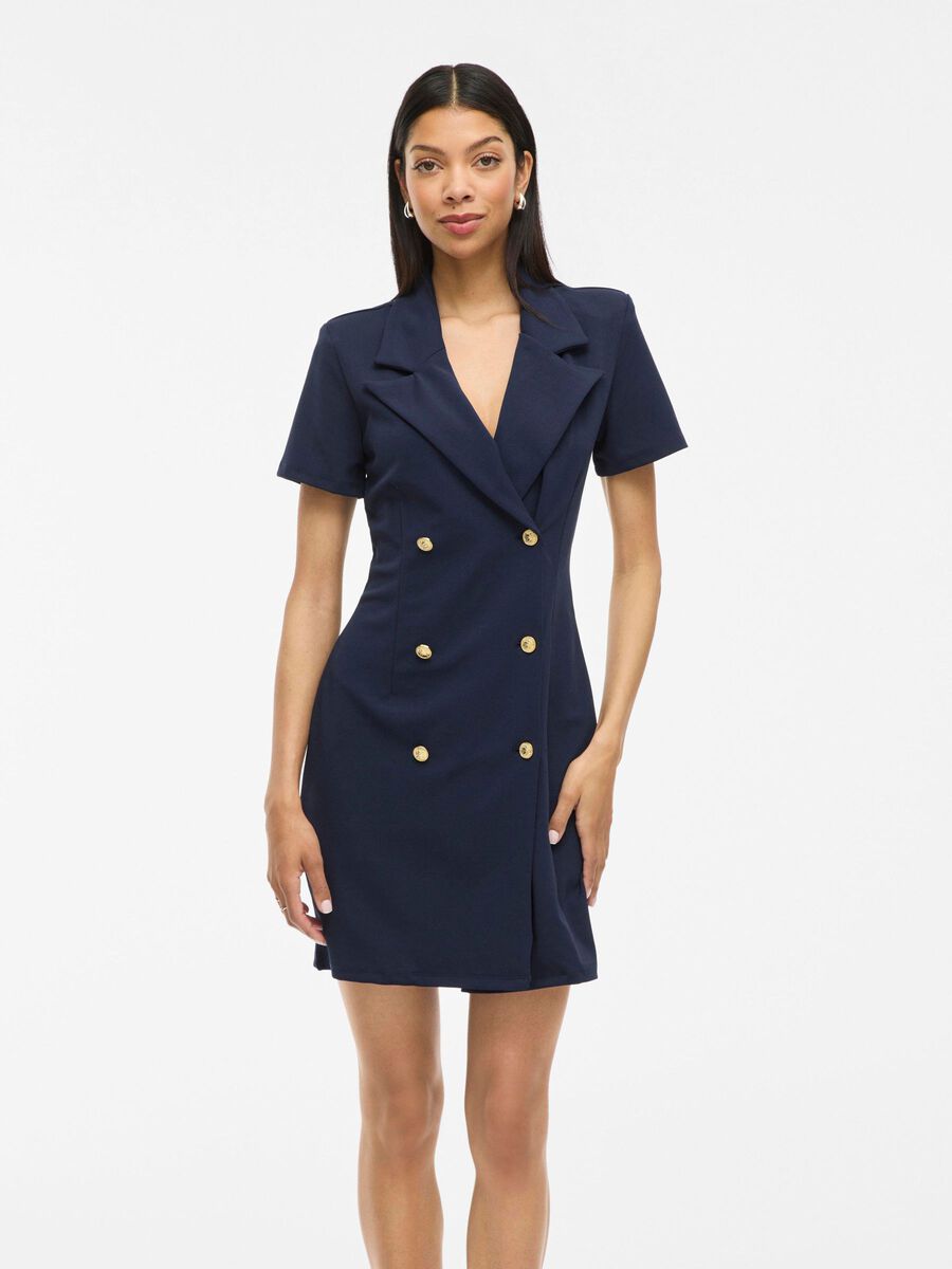 VILA VICLARA SHORT BLAZER DRESS, Navy Blazer, highres - 14114539_NavyBlazer_003.jpg
