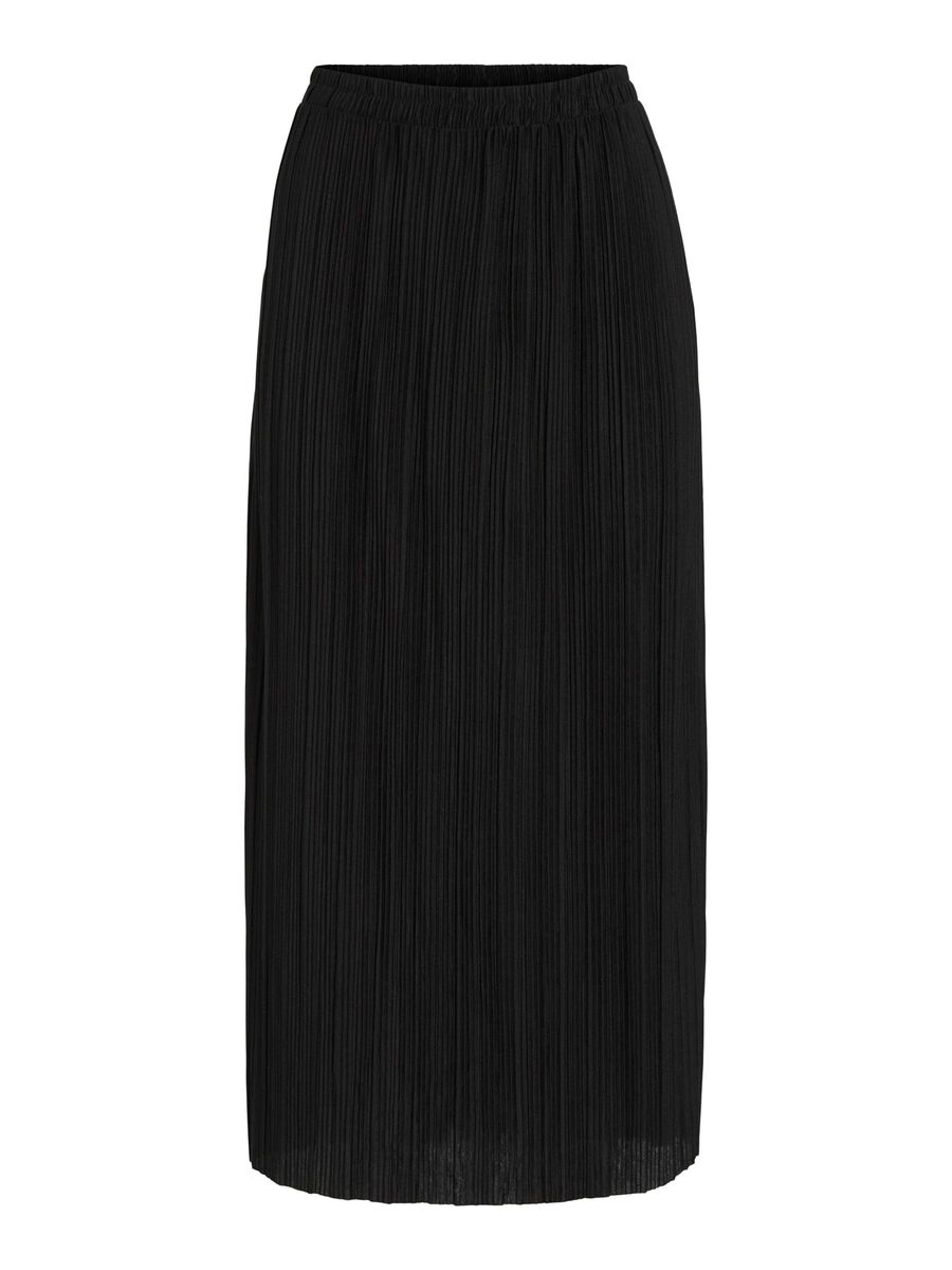 VILA VIPLISA HIGH WAIST MIDI SKIRT, Black Beauty, highres - 14111136_BlackBeauty_001.jpg