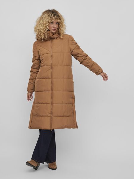 Vila HIGH NECK QUILTED COAT, Toasted Coconut, highres - 14075112_ToastedCoconut_003.jpg