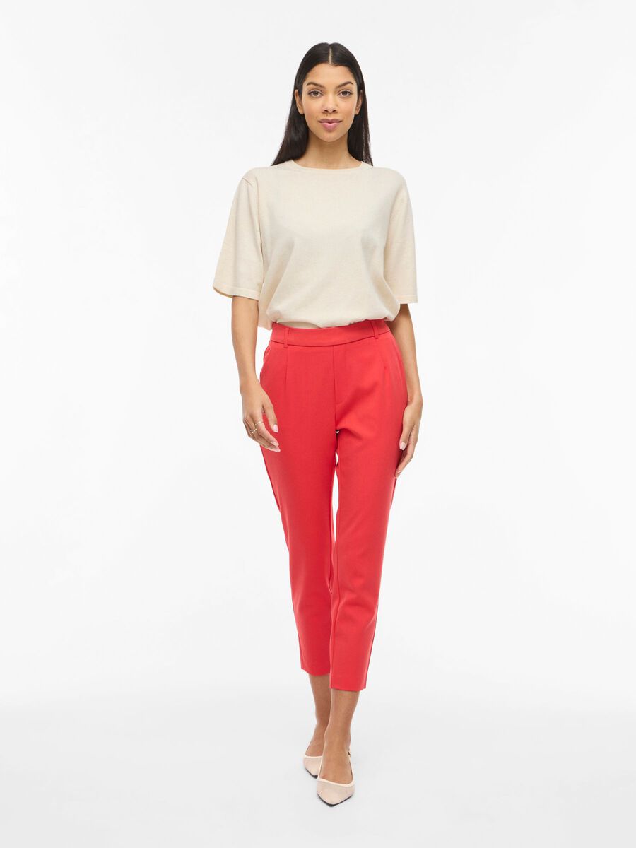 Carousel image - VIVARONE SLIM FIT HIGH WAISTED TROUSERS, Hibiscus | 4
