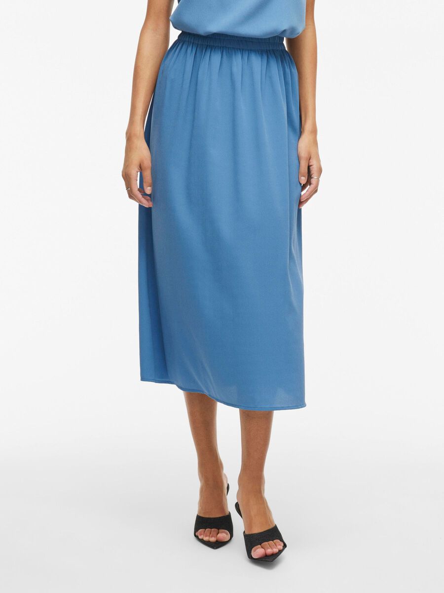 VILA TAILLE HAUTE JUPE MI-LONGUE, Coronet Blue, highres - 14109688_CoronetBlue_003.jpg