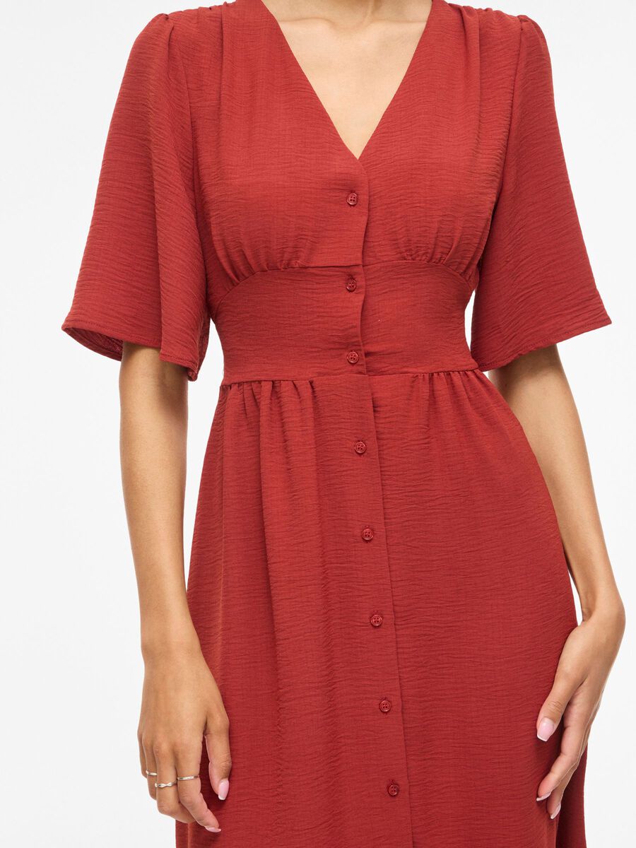 Carousel image - VISKOV SHORT SLEEVED MIDI DRESS, Burnt Henna | 5