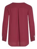 Vila HIGH LOW SPLIT NECK SHIRT, Beet Red, highres - 14044253_BeetRed_002.jpg