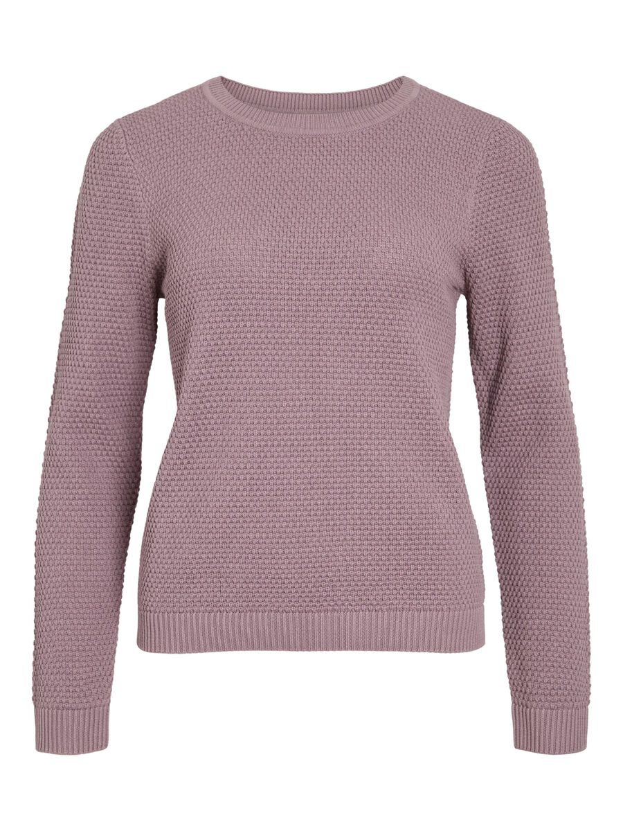 VILA VIDALO BASIC KNITTED PULLOVER, Toadstool, highres - 14082767_Toadstool_001.jpg