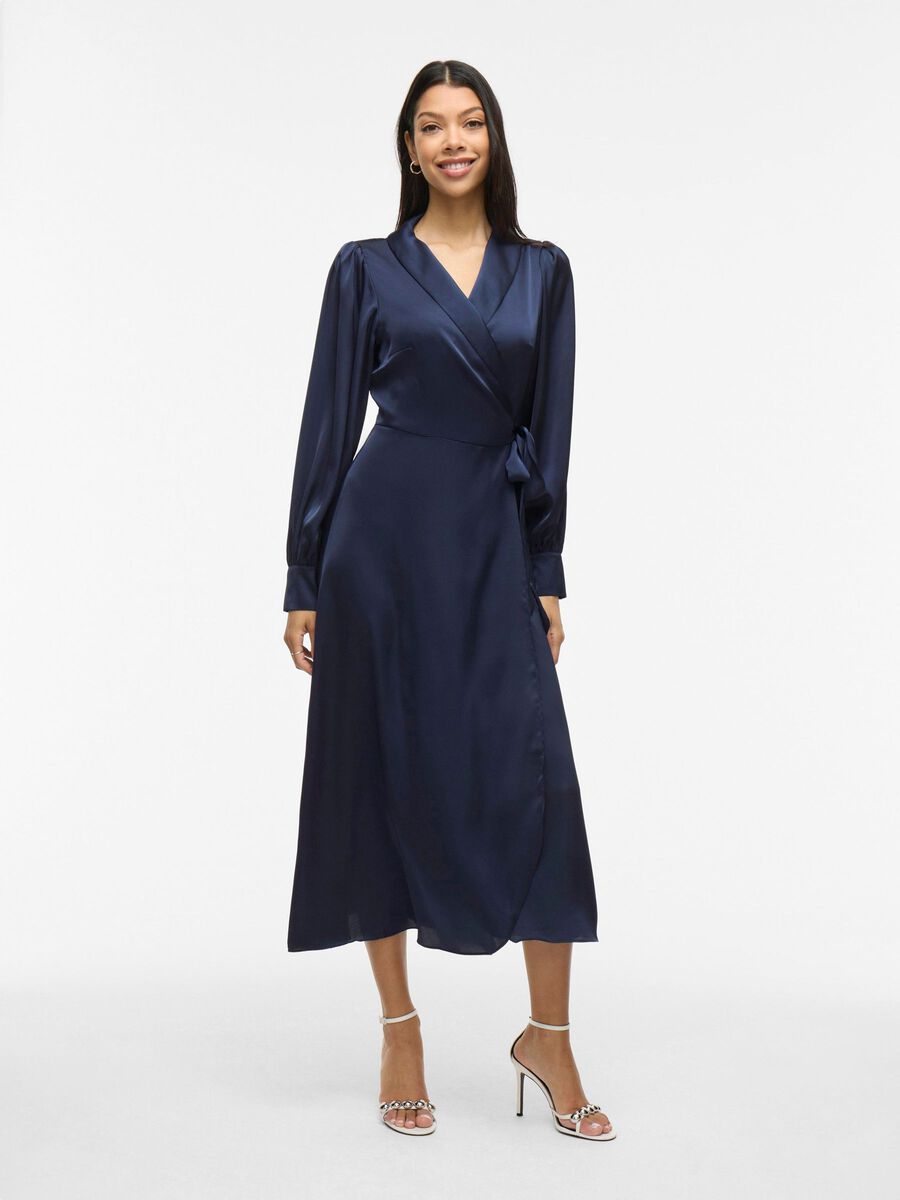 VILA LONG SLEEVED MIDI WRAP DRESS, Navy Blazer, highres - 14093784_NavyBlazer_003.jpg