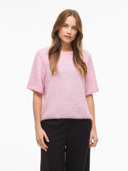 VILA VIMARLEY SHORT SLEEVED KNITTED PULLOVER, Ballerina, highres - 14113737_Ballerina_1253129_003.jpg