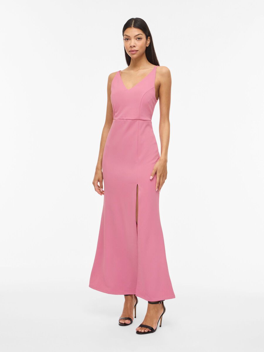 Product carousel image - VICLARA V-NECK MAXI DRESS, Sea Pink | 1