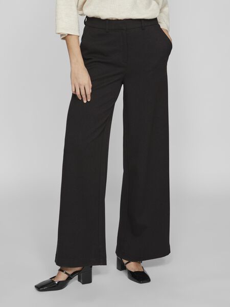 Vila STRAIGHT FIT HIGH WAISTED TROUSERS, Black, highres - 14097623_Black_003.jpg