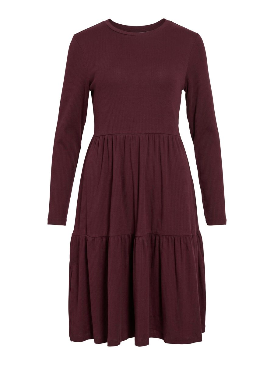 VILA LONG SLEEVED KNEE-LENGTH DRESS, Fig, highres - 14109874_Fig_001.jpg