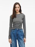 VILA RUNDRINGAD LÅNGÄRMAD TOPP, Dark Grey Melange, highres - 14111424_DarkGreyMelange_003.jpg