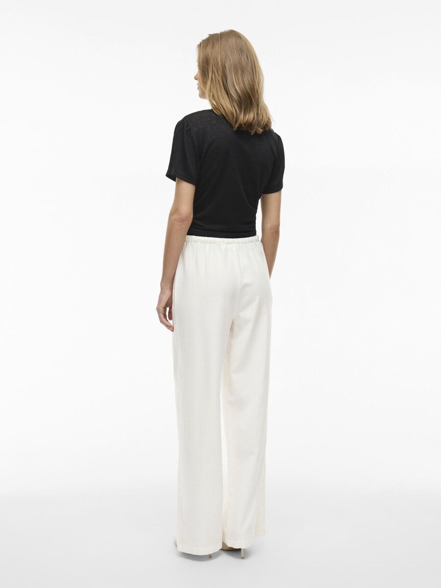 VILA MID-WAIST TROUSERS, Snow White, highres - 14104793_SnowWhite_004.jpg