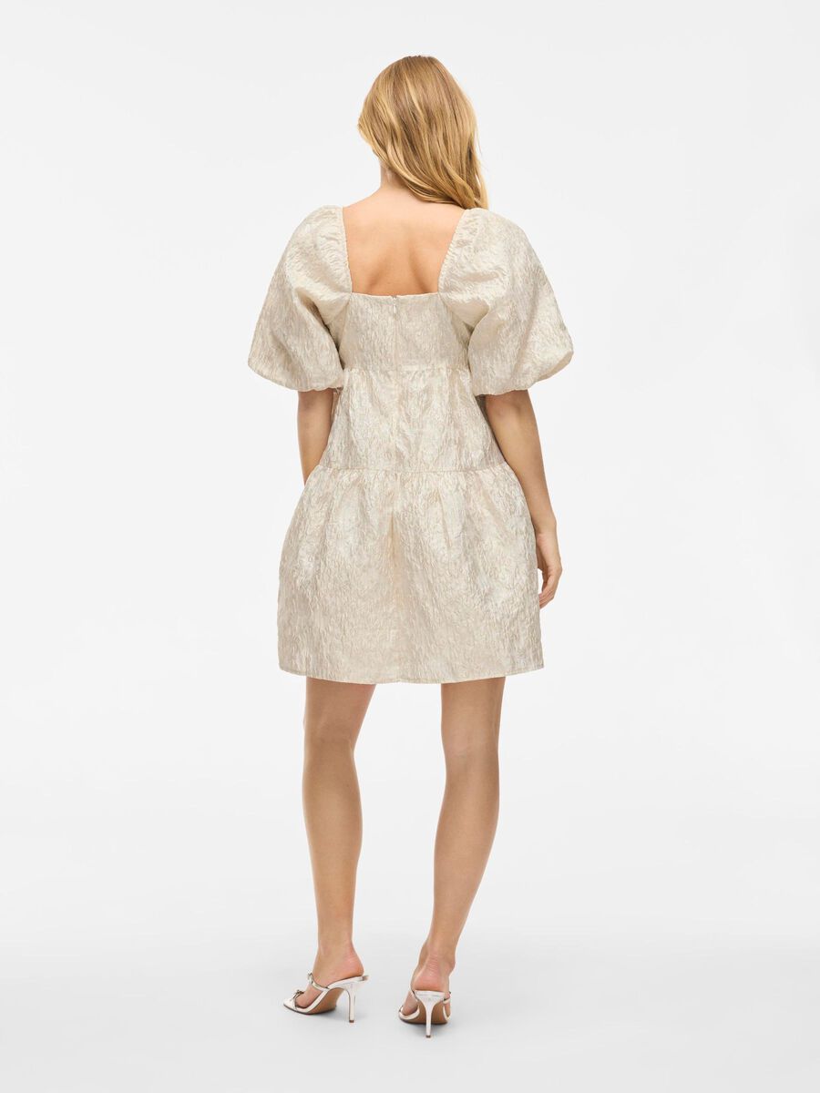 VILA VIHELLA SHORT SLEEVED SHORT DRESS, Birch, highres - 14112411_Birch_1238629_004.jpg