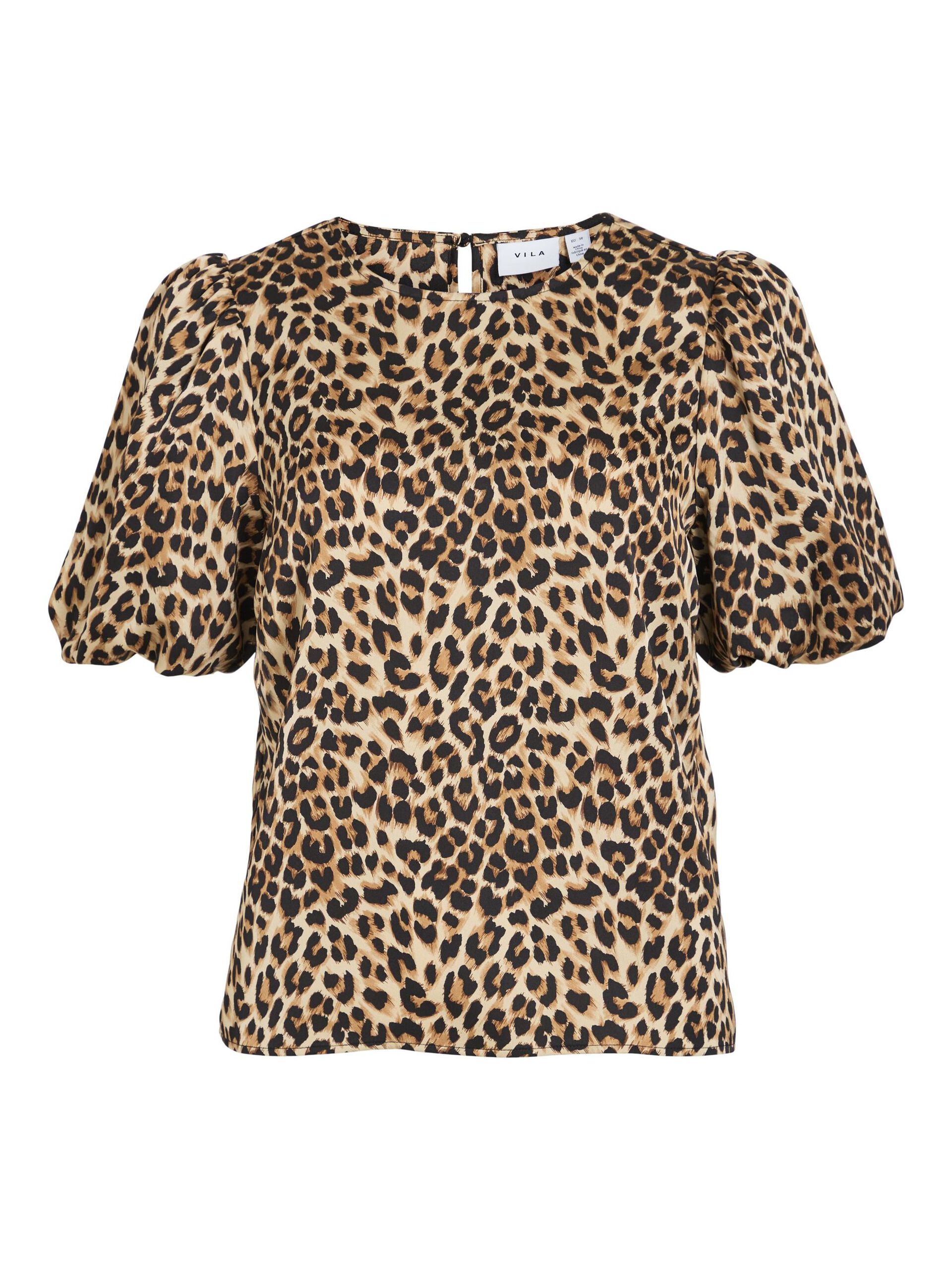 Carousel image - VIELLETTE ROUND NECK SHORT SLEEVED TOP, Caramel Café | 6