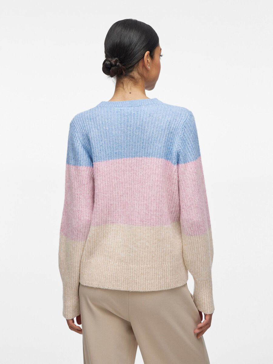 VILA ROUND NECK KNITTED JUMPER, Blissful Blue, highres - 14106706_BlissfulBlue_1182004_004.jpg